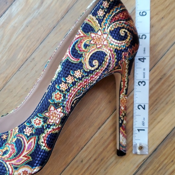 Jolimall paisley print‎ peep toe heels size 8 - Picture 10 of 10